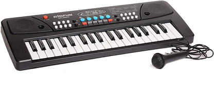 BigFun 37 Keys Piano Keyboard Musical Toy with Microphone  (Multicolor)