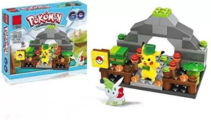 Pokemon Go 70 pcs with 2 Mini Figure Building Block Toy -  (Multicolor)