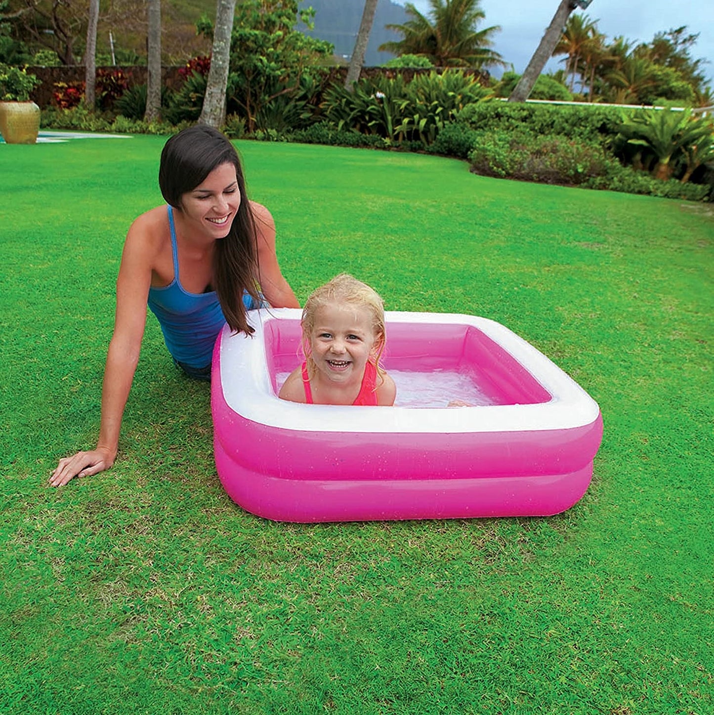 AZi® Inflatable Play Box Pool 57100NP Large Rectangular Baby Pool with Inflatable Floor | Multi Color