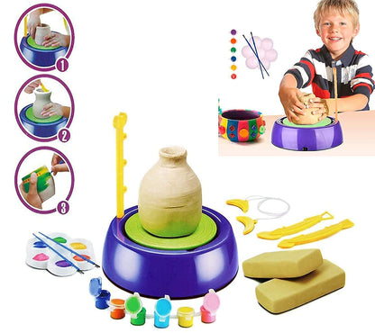 AZi® Art Pottery Wheel Set for Kids | Pottery Wheel for Kids with Clay | Pottery Wheel Game | Pottery Set | Pottery Set for Kids Multi