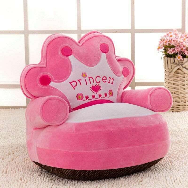 AZi Sofa Seats Princess Baby Sofa Chair Soft Cushion Toddler Armchair Kids Couch Bed Backrest Chair Baby Plush Toys Infant Seats Furniture for Living Room Bedroom Baby Toy Home Gift | Pink