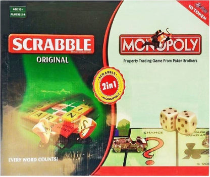 Scrabble & Monopoly 2 in 1 Master Mind Gaming Party & Fun Games Board Game