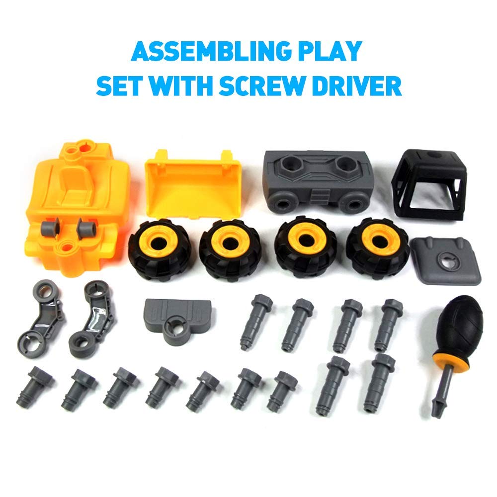 AZi® DIY Assembly Toy Construction Truck Set with Screwdriver, DIY Engineering Screwing Blocks Toy