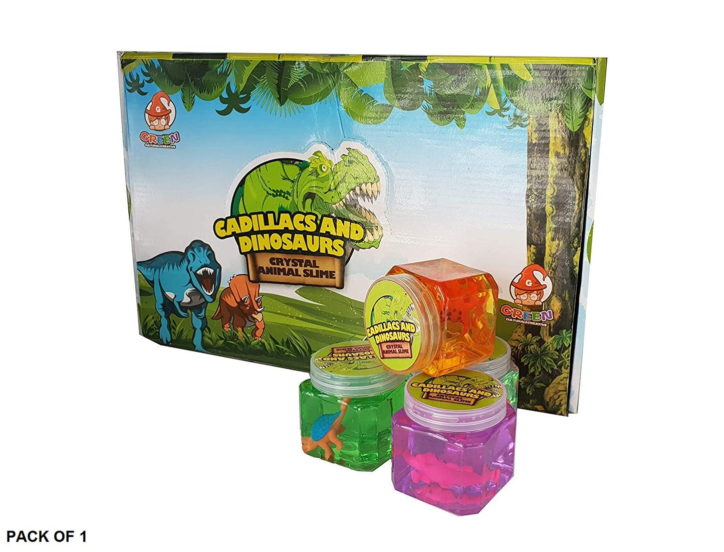 Dinosaurs Crystal Animal Slime Jelly Clay with Dino Figures Educational Toy (Multi-Color)