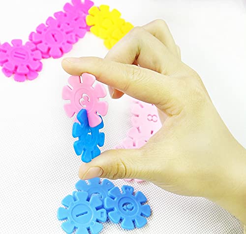 AZi® Snowflake Multicolor Building Blocks Set 100 Pc - Colorful Interlocking Stack-able Children's Building Block Kit - Variety | Kids Educational Toys Set of Plastic Building Stems