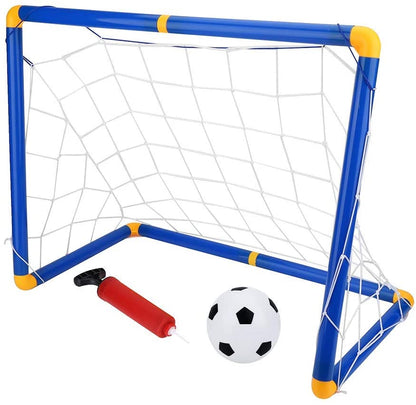 Kids Soccer Toys Set, Portable Detachable Mini Soccer Goal with Ball & Pump for Kids Football Game