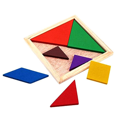 Colorful Wooden Puzzle Toy Tangram Brain Teaser Educational Developmental Kids Educational Board Games Board Game