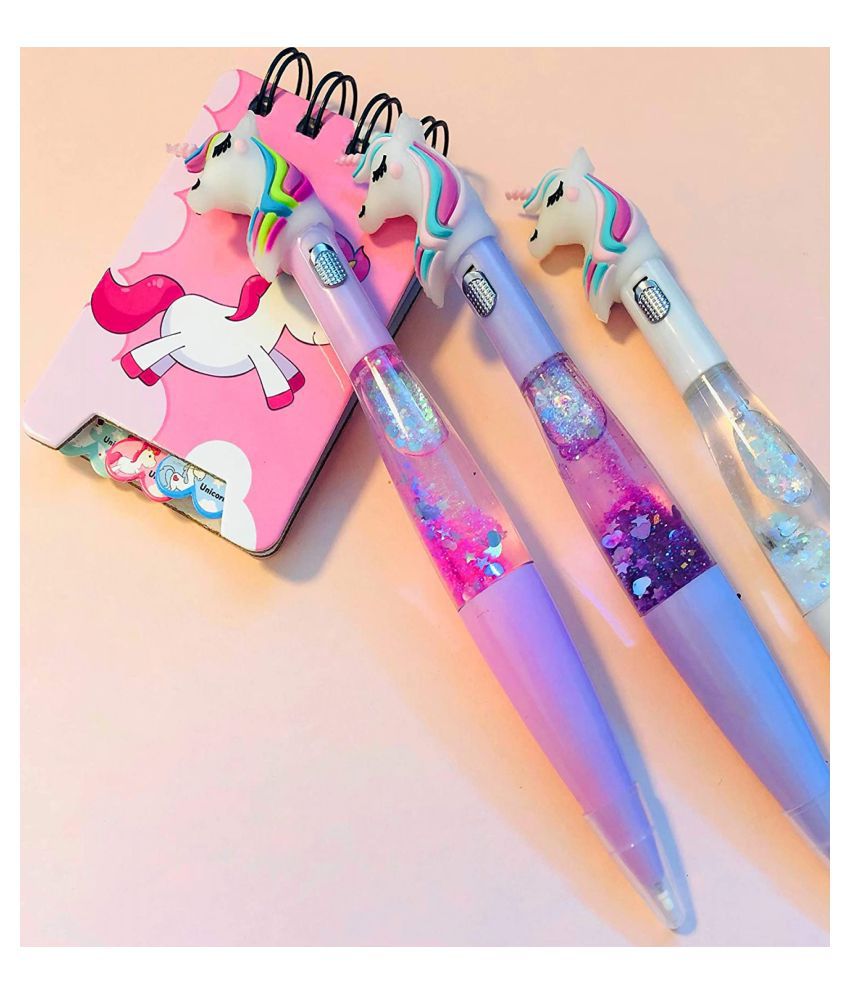 AZi® Unikorn Light Pen | Floating Glitter Unikorn Party Favors | Light Up Pen | Gift for Kids | Pack of 3