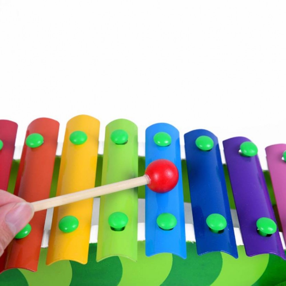AZi® Wooden Xylophone with 8 Notes for Kids with Handle (Multicolour)